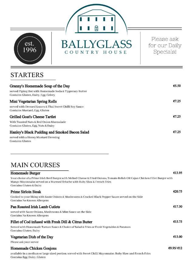 Ballyglass Country House Tipperary Eksteriør bilde